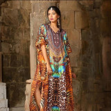 Women's Plus Size Loose Print Robe African Beach Blouse Vacation Dress
