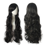 Wig oblique bangs COS wig 80cm long curly hair high temperature silk universal multi-color anime full headgear