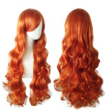 Wig oblique bangs COS wig 80cm long curly hair high temperature silk universal multi-color anime full headgear