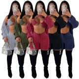 Women's Nightclub Sweater Jacket Underwear Pocket Shorts Three Piece Suit