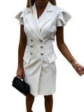 Spring/Summer Women's Fashion Suit Collar Slim Professional Office Dress