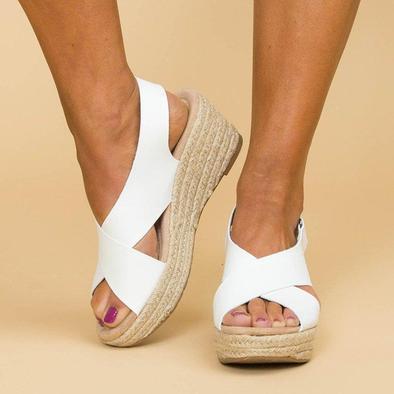 Frauen Neue Keilabsatz Hanfseil Schuhe