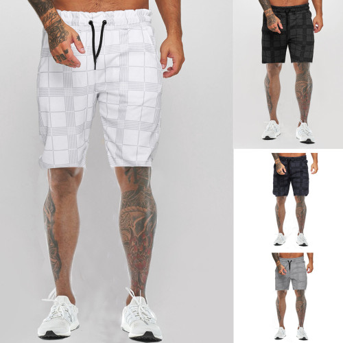 Pantalones cortos deportivos informales con estampado digital para hombre, pantalones de cinco puntos