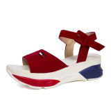 Color-blocking platform ankle strap women's sandals sports sandals women's plus size