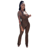 Summer women's fashion bandages sexy low-cut casual cropped jumpsuit women's