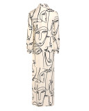 pattern print long shirt dress