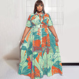 Summer Printed Long Casual Two-Wear Plus Size Women's Dress
