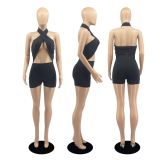 Women's Summer Fashion Sexy Wrap Breast Short Bodysuit