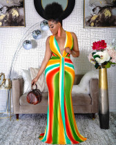Sexy Mode-Digitaldruck-Kleid mit V-Ausschnitt