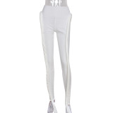 Autumn and winter solid color sports pants skinny personality trousers pencil pants
