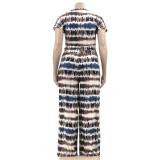 Plus Size Women Printed Top And Pant Casual Two-Piece Set