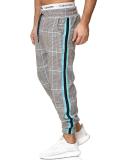 Men'S Houndstooth Print Colorblock Casual Pants