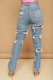 Jeans sueltos de pierna ancha de moda para mujer