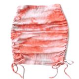 Women's Knitted Skirt Rib Drawstring Sexy Tie Dye slim Skirt