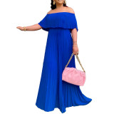 Summer women's sexy off-the-shoulder strapless party dress