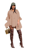 Women's Casual Fashion Solid Color Loose Large Size Shirt Dress