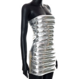 Vestido ajustado de tubo sólido de verano para mujer
