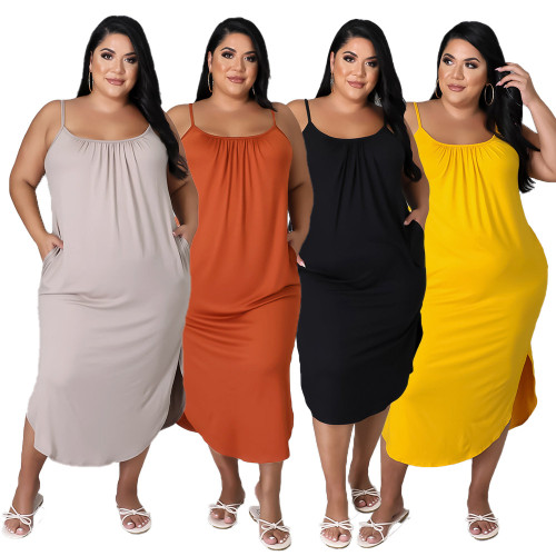 Sommerbügel der Frauen einfarbiges beiläufiges lockeres Kleid