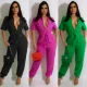 Cargo Pants Multi-pocket Micro-Stretch Fabric Casual Jumpsuit