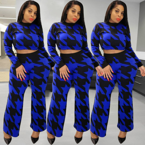 printed pullover casual two piece set