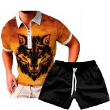 Summer Men's 3D Printed T-Shirt Sports Casual Vest Men's T-Shirt Set