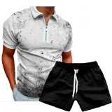 Camiseta estampada en 3D para hombre de verano Conjunto de camiseta para hombre con chaleco informal deportivo