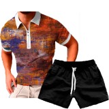 Camiseta estampada en 3D para hombre de verano Conjunto de camiseta para hombre con chaleco informal deportivo