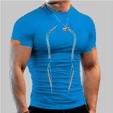 Summer Men Sport Short-Sleeved Print T-Shirt