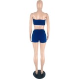 Women Summer Sexy Top And Shorts Solid Two-Piece Set