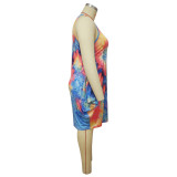 Dames casual mouwloze midi-jurk met tie-dye print
