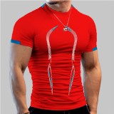 Summer Men Sport Short-Sleeved Print T-Shirt