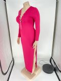 Plus size vrouwen sexy ketting v-hals maxi jurk zonder riem