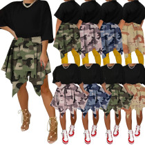 Unregelmäßiger Camouflage-Rock für Damen im Nachtclub