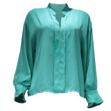 Chic Casual Lantern Sleeve Chiffon Shirt