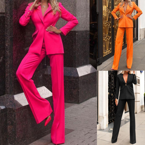 Women  Long Sleeve Blazer And Pant Two Piece Set