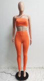 Women Suspender Belt Crop Top And Pant  Casual Two Piece Set