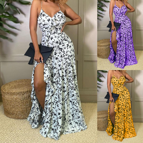 Frauen-Sommer-reizvolles Blumenträger-Kleid