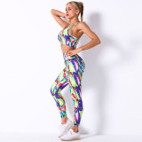 Digital Printing Breathable Floral Bra Yoga Suit Women Running Sports Fitness Pants Women
