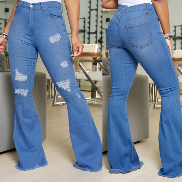 Women's Jeans Slim Fit Fashion Ripped Denim Pants