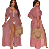 Summer Beach Thin Linen Cardigan Dress