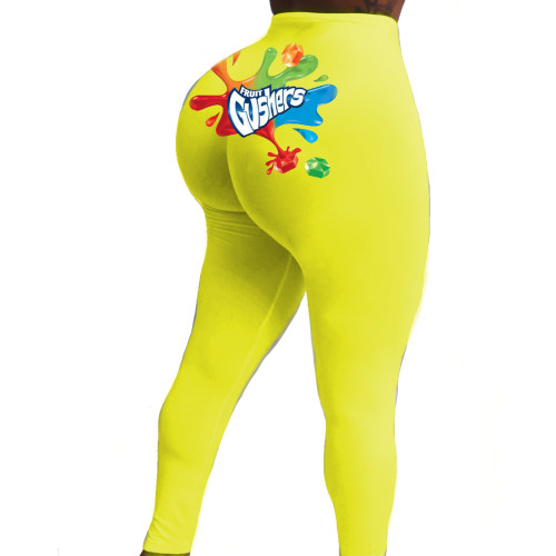 Pantalones ajustados para mujer, sexy, para mujer, con estampado gráfico, pantalones de yoga