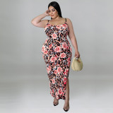 Plus Size Women's 2022 Summer New Printed Sling Sexy Bodycon Dress