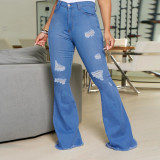 Women's Jeans Slim Fit Fashion Ripped Denim Pants