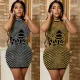 Summer Women's Sexy Tight Fitting Sleeveless Beaded Nightclub Dress Women