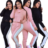 Women's Casual Sports Suit Fall/Winter Colorblock Fashion Loose Long Sleeve Two Piece