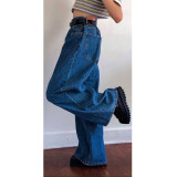 Women's jeans wide leg pants high waist denim big flared trousers women