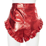 Casual Women's Summer Solid Color Sexy Ruffles Shorts