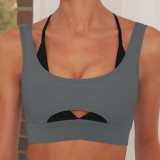 seven-piece suit double bra zipper top sports running fitness yoga clothes women
