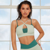 seven-piece suit double bra zipper top sports running fitness yoga clothes women