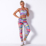 Digital Printing Breathable Floral Bra Yoga Suit Women Running Sports Fitness Pants Women